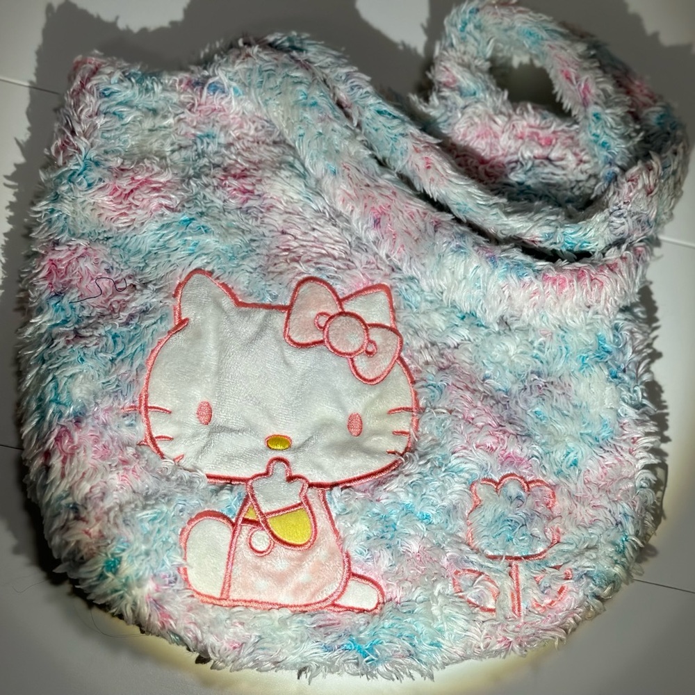 “Hello Kitty”Sanrio Fluffy Tote Handbag, double strap vintage/Retro 90’s